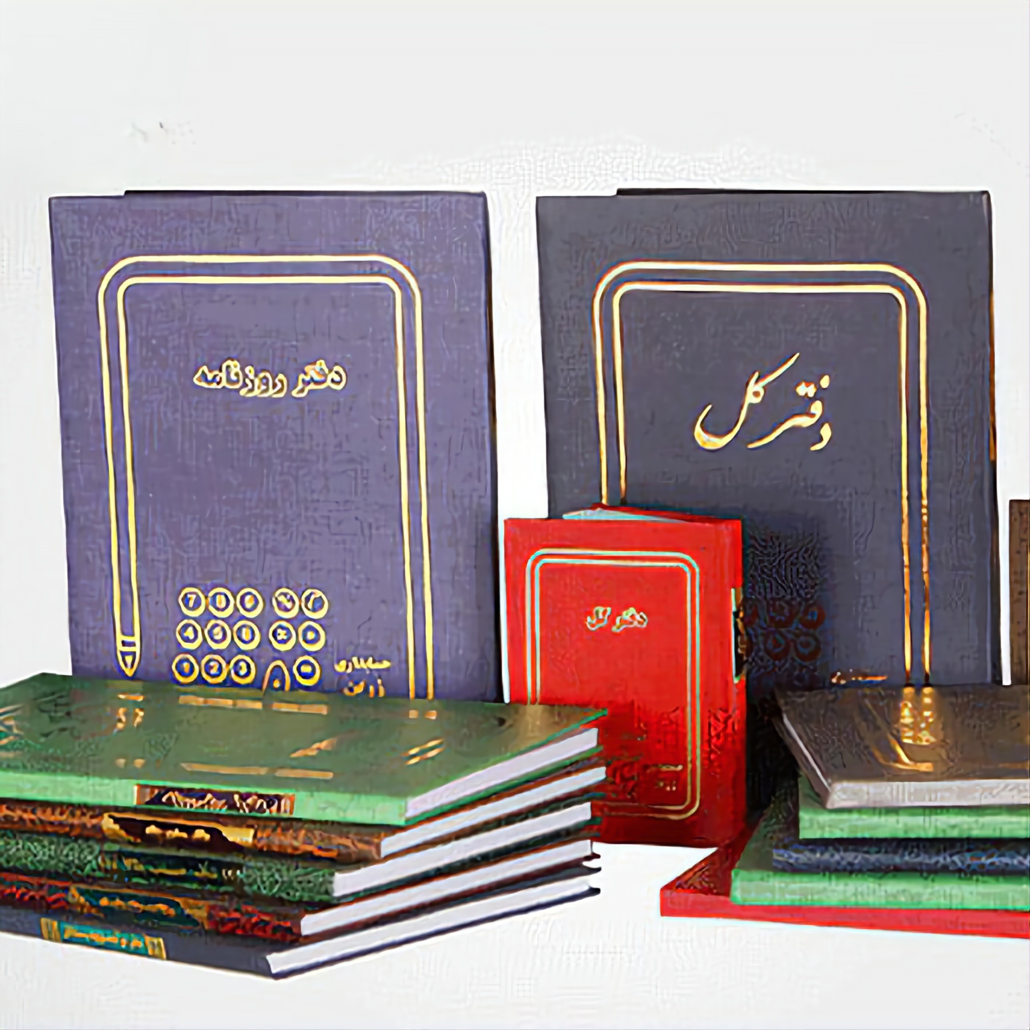 دفتر 50برگ کل و روزنامه باهم سایز رحلی پهن شماره چاپی جلد گالینگور(برای سفارش عمده پیام بدید)